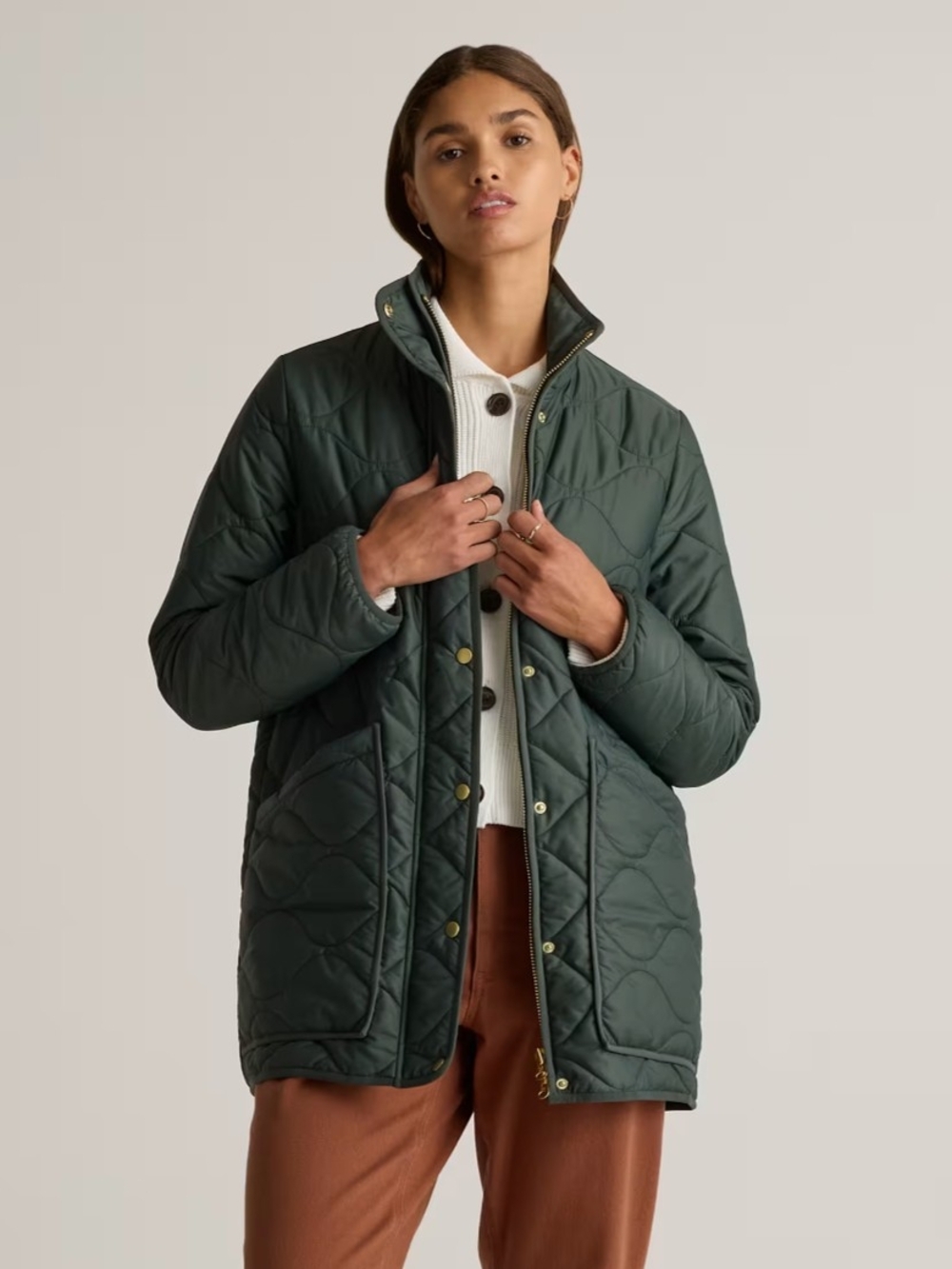 Quince Women's Quilted Longline Jacket
